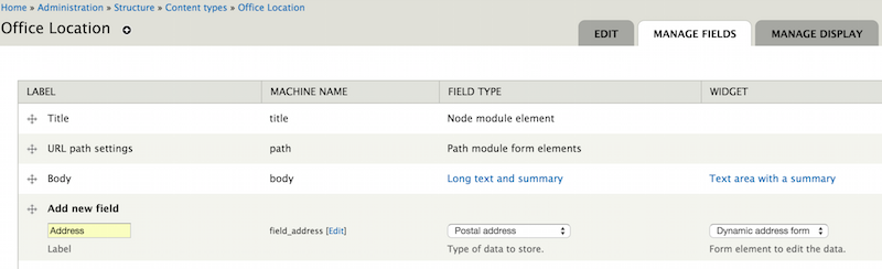 Address Field