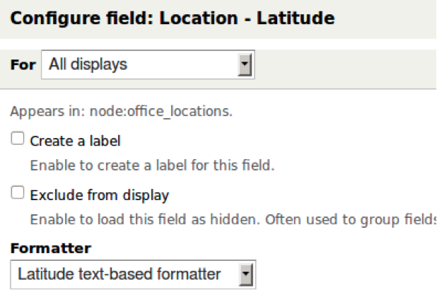 Configure field