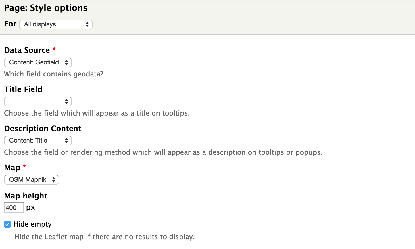 View Format Settings