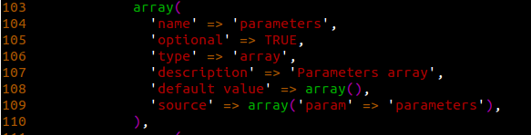 index parameter array