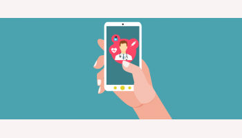 Illustration of person using Mobile Health App