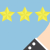 Illustration of person giving a 5 star rating